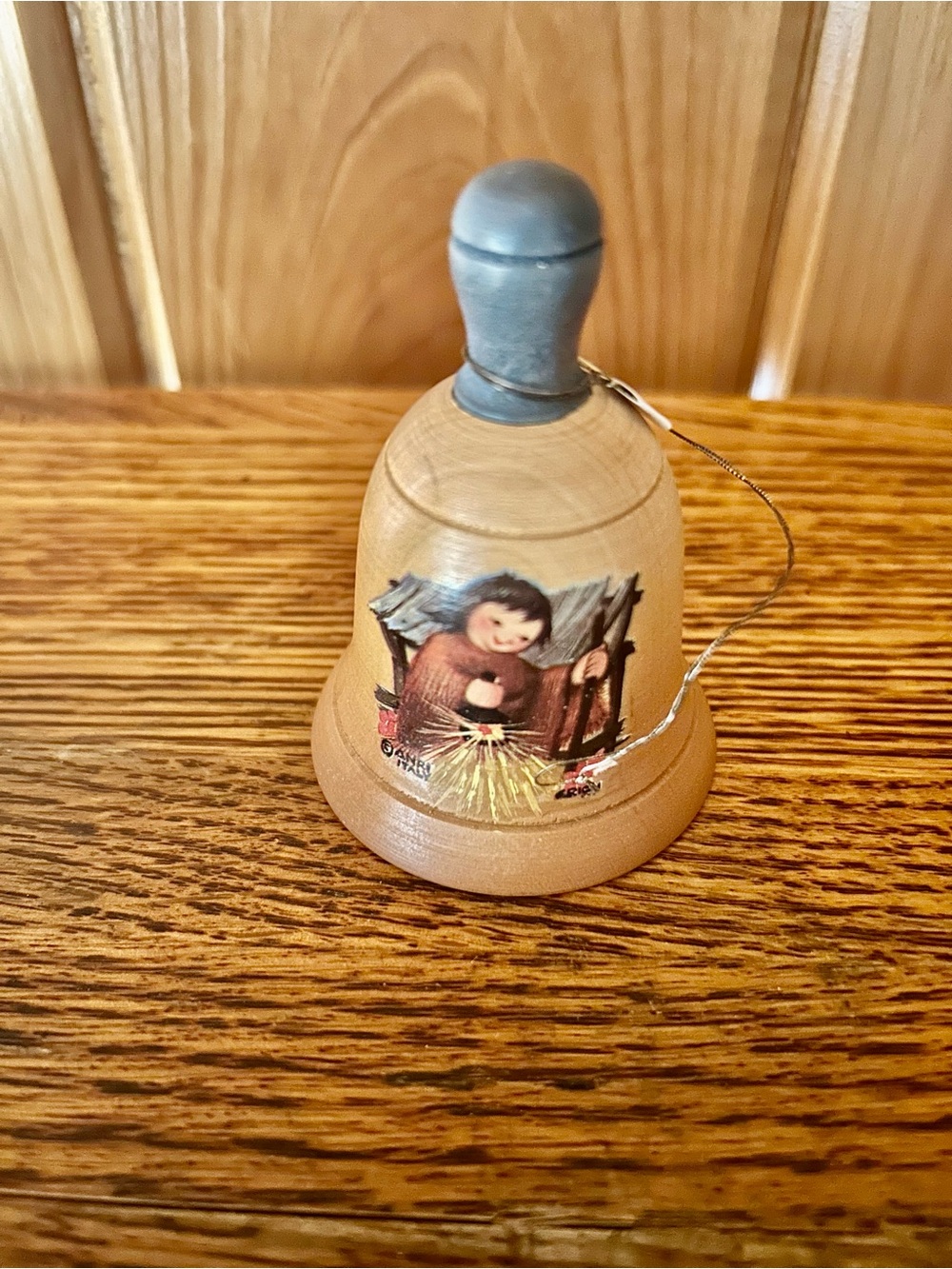 Anri Italy Wood Bell with Hand Painted Nativity Scene
